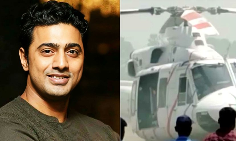 মাঝ আকাশে হেলিকপ্টারে আগুন, প্রাণে বাঁচলেন দেব