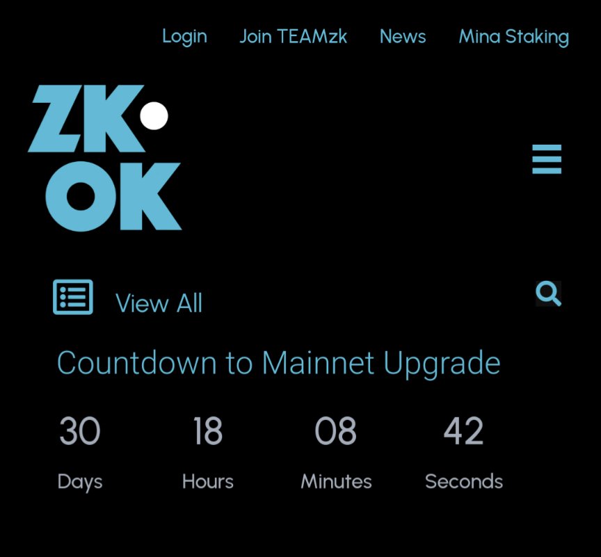 30 days to go. @MinaProtocol upgrade zkok.io