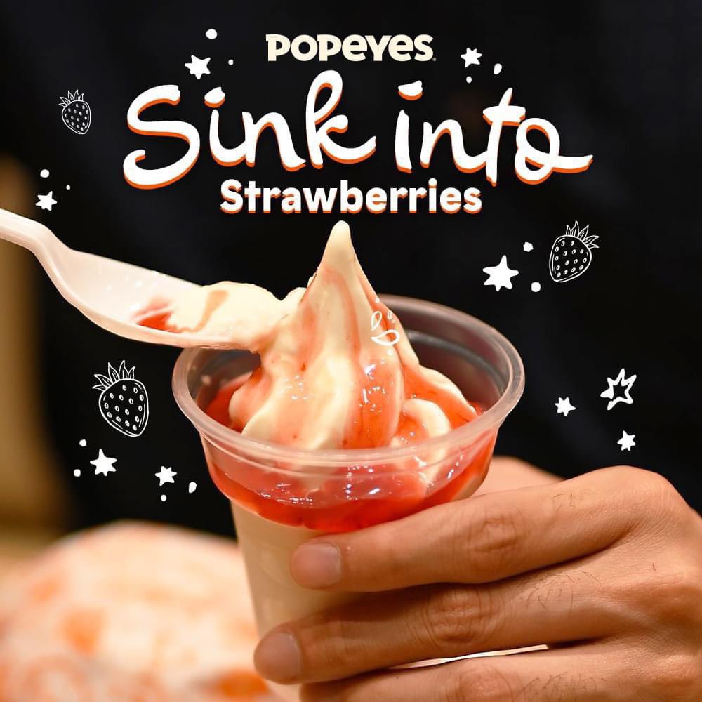 Summer’s sweetest dream come true! Indulge in Popoyes' Strawberry Sundae, a classic combination of creamy swirls and juicy strawberries. 🍓

Beat the heat and grab some ice cream! Visit them now at the G/F Fiesta Market! 

#FunInTheFinds #iLoveMarketMarket