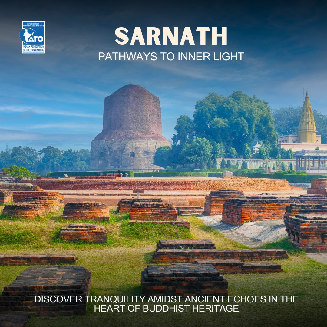 iato_india's tweet photo. Exploring the sacred grounds of Sarnath, where whispers of enlightenment linger in the air, and ancient wisdom echoes through time. 🙏✨
#Sarnath #SpiritualJourney #AncientWisdom #SacredDestination #Pilgrimage #TravelInspiration #DiscoverYourself #IncredibleIndia #tourismgoi https://t.co/cRoQ93rY2g