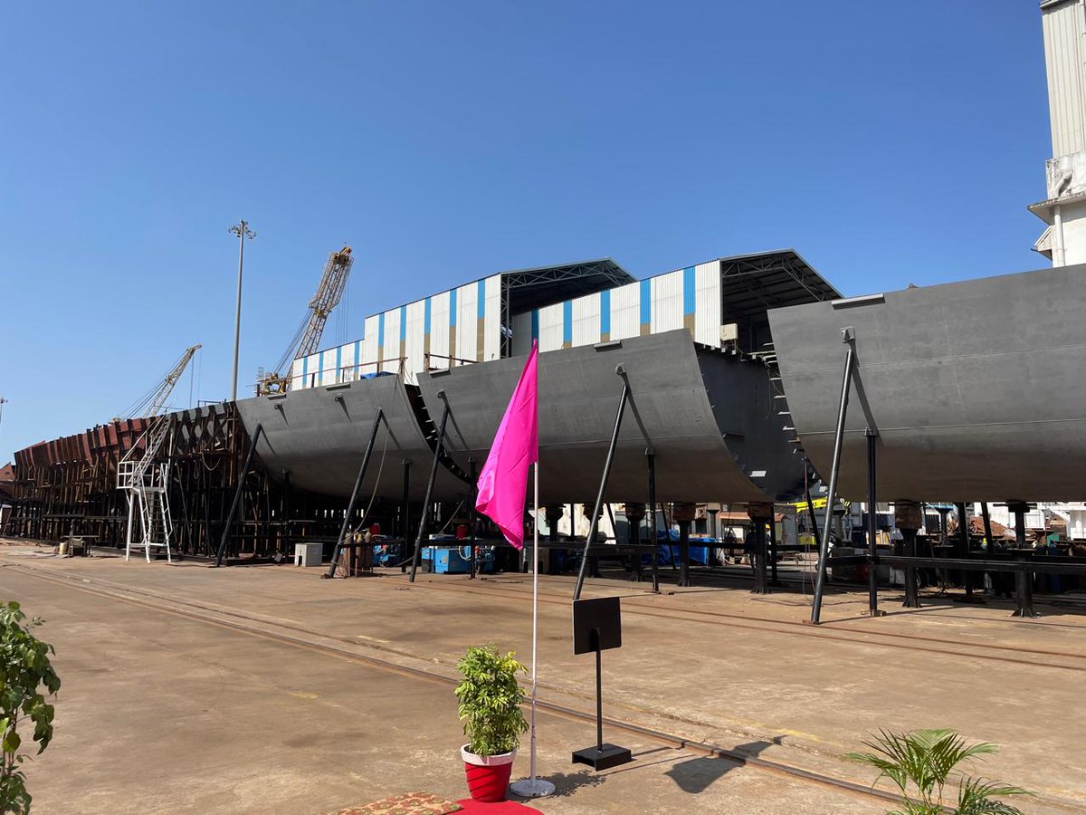 The Next Generation Offshore Patrol Vessels, #NGOPVs will further augment #IndianNavy's combat capability to protect the economic & geopolitical interests of the nation in the #IndianOceanRegion. #MaritimeSecurity @SpokespersonMoD @DefenceMinIndia