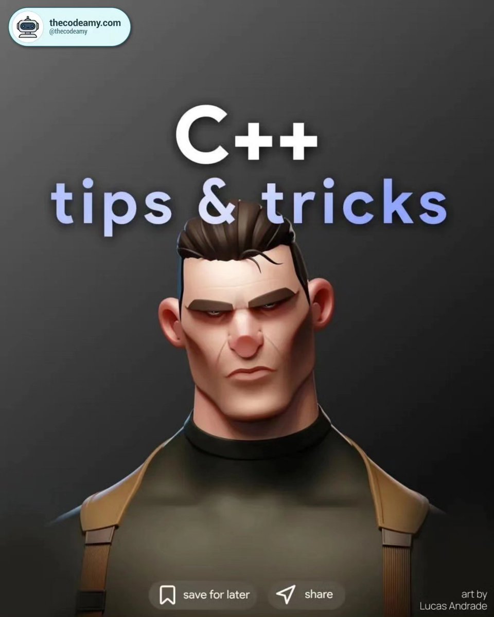 thecodeamy's tweet image. C++ tips and techniques every programmer will appreciate. 💻🧑💻
Artical link: shorturl.at/vzGHX
Hashtags -
#codingtips #programmingtips #programmerslife #coderslife #codingfun #codingcommunity #programmerlife #cplusplus #softwareengineering #development