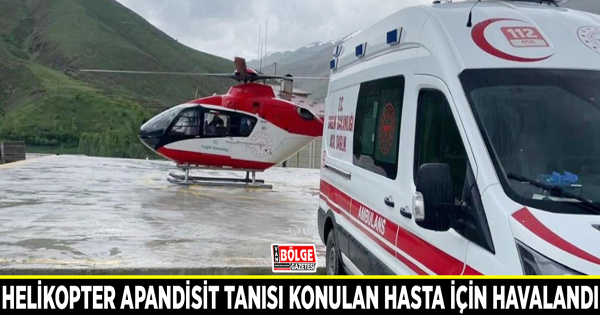 Helikopter apandisit tanısı konulan hasta için havalandı bolgegazetesivan.com/van-haber/heli…