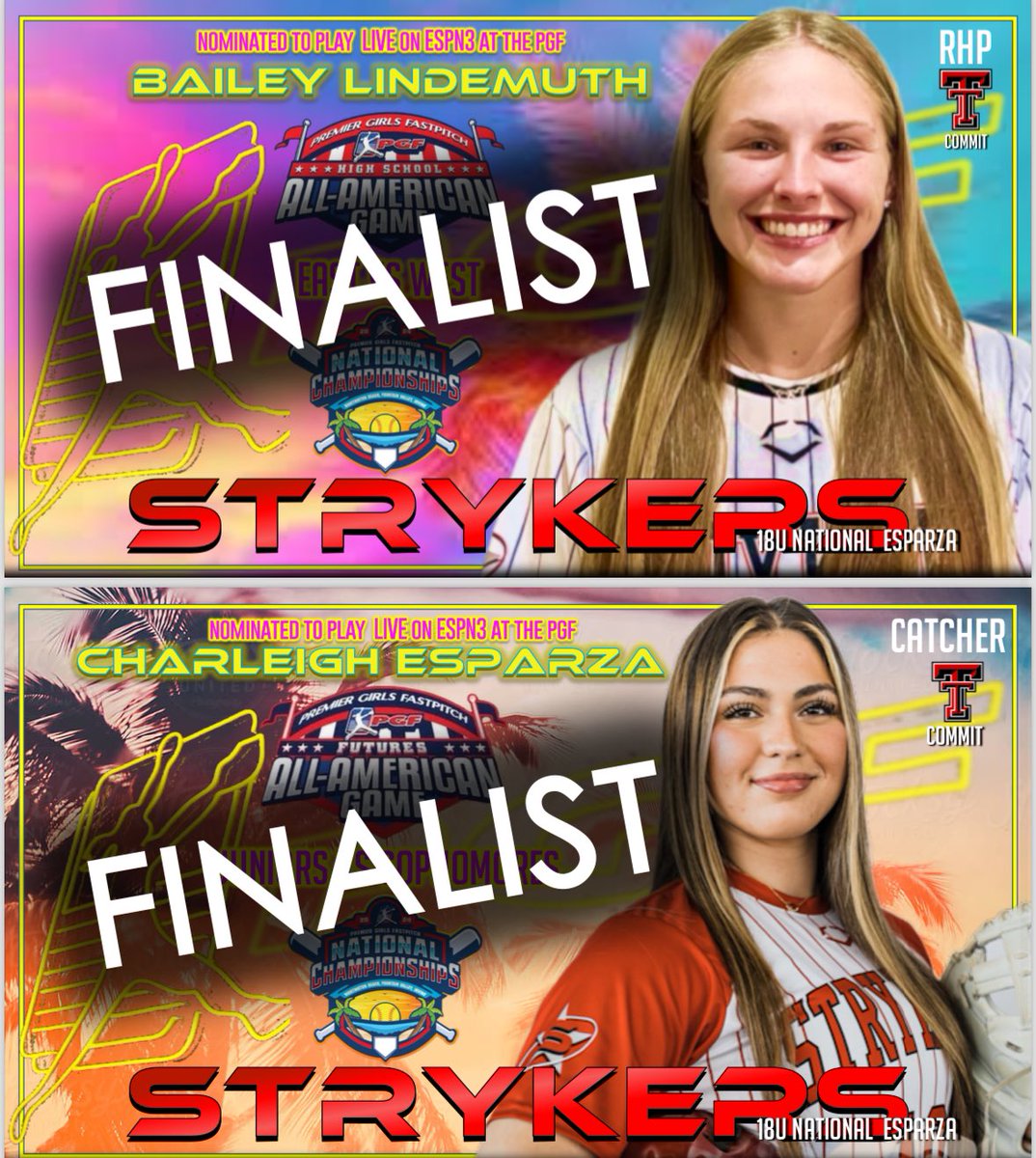 Coaches 🚂 these are two that have made the finalist board help VOTE @PGFnetwork . 2024 @B_Lindemuth2024 and 2025 @charleigh2025 . @EvoShield @wilsonballglove @MarucciSports @ExtraInningSB @triplecrownspts