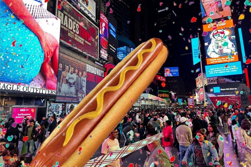 20 Meter lange, Konfetti sprühende Hot Dog Skulptur auf Times Square enthüllt 

'Wir wollen Themen wie den Straßenverkauf als Einstieg in den ‚American Dream‘ für Einwanderer beleuchten...'
buff.ly/4b17evU