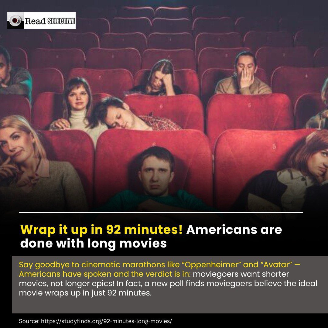 Wrap it up in 92 minutes! Americans are
done with long movies

Website: readselective.com

App: appurl.io/hGWGQYUG3R

#news #update #latest #trending #global #movie #readselective