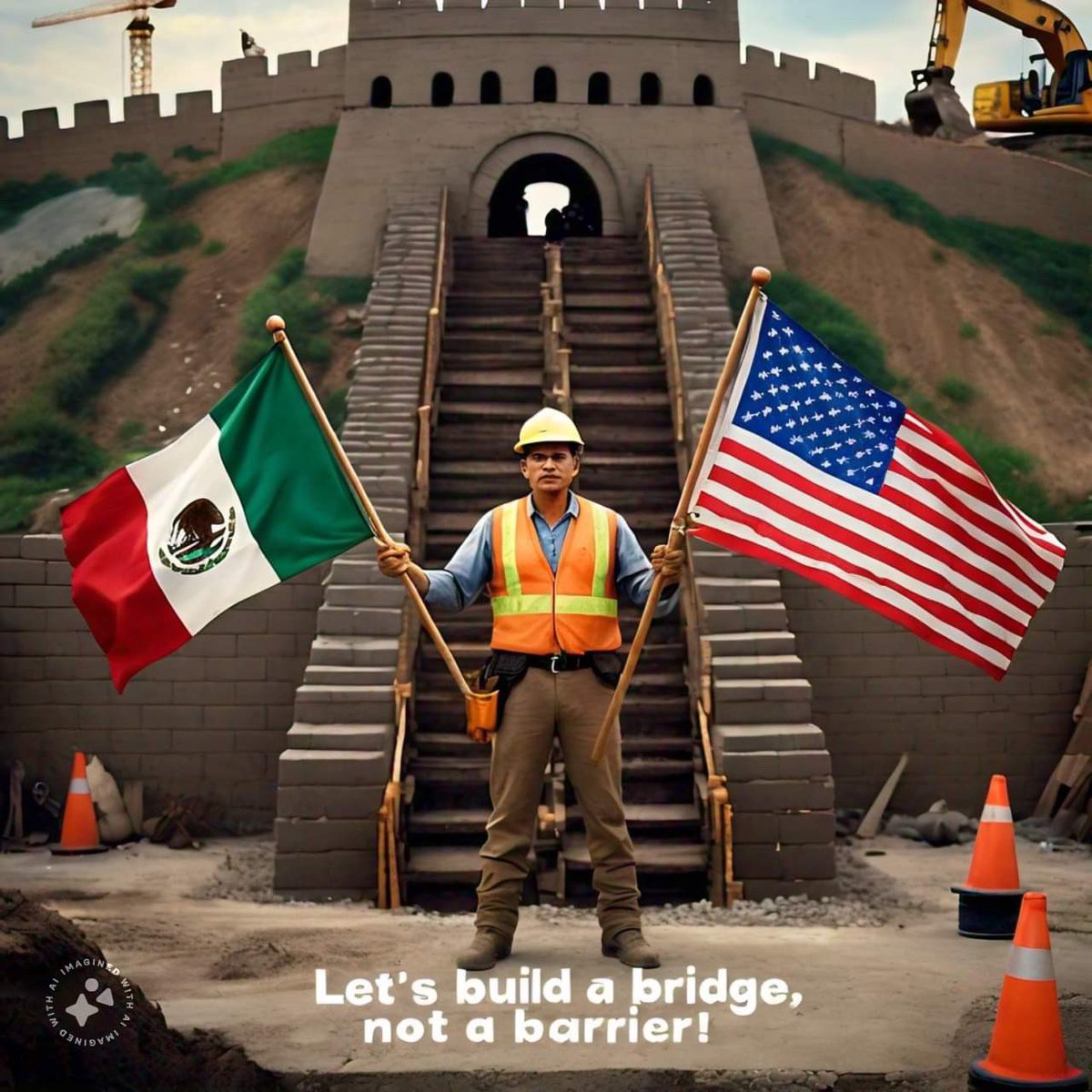 Let's build a bridge, not a barrier! Support the Great Wall project on the southern border, creating jobs, reducing poverty, and fostering economic growth & cultural exchange between the US & Mexico! #GreatWallProject #BuildBridgesNotWalls
