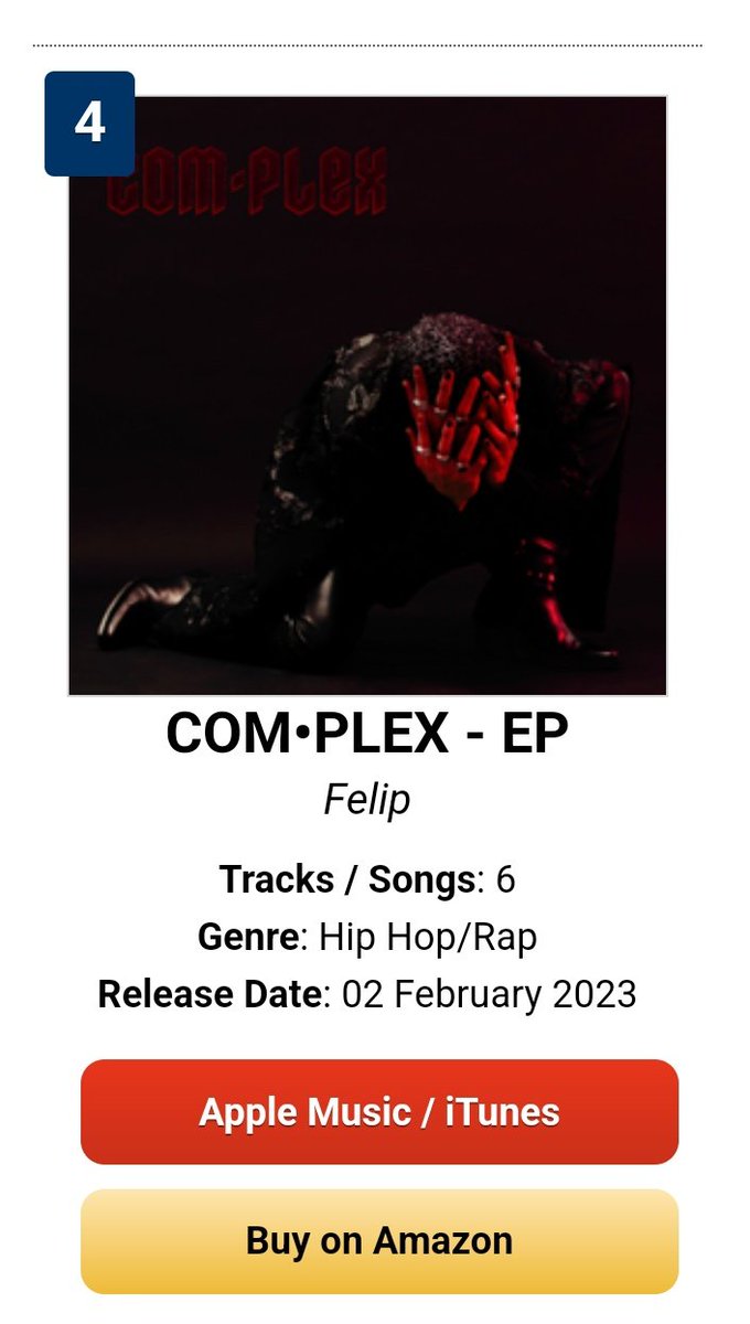 Now at no.4 congrats @felipsuperior and thank you to those who keep on supporting his music

#SB19_KEN #FELIP_COMPLEX
#FELIP