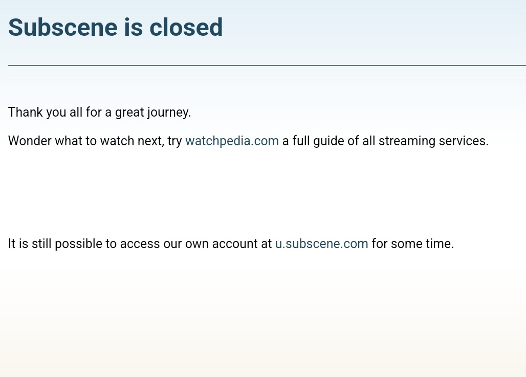 SRKianSwapon's tweet photo. R.I.P Subscene.
It's been a great long journey.
What should I do now?
#letsdance #subscene #RIP https://t.co/dQMq5GyIad