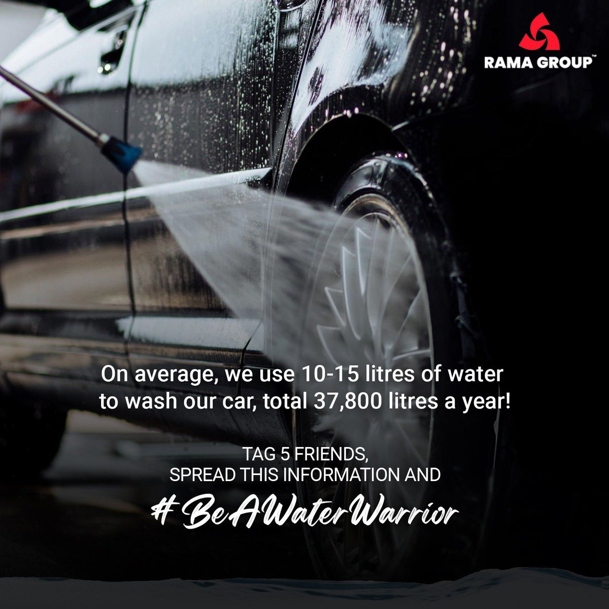 #BeAWaterWarrior Wash your car using a bucket and sponge instead of a hose. You can use a hose with a shut-off nozzle for rinsing only. This is important information and we want you to spread this. Tag 5 friends, spread this information and win Amazon Voucher.