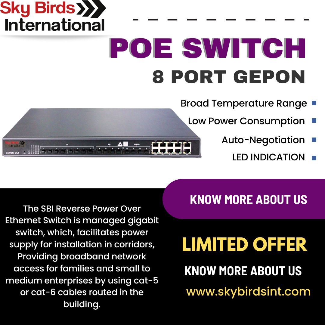 POE SWITCH (8 PORT GEPON)
Available In Best Price 
Book Now - 8860045255
.
.
.
#PoESwitch
#gepon
#products
