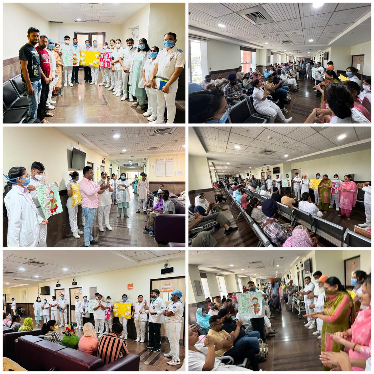 Hospital Infection Prevention Control team at @HBCHRC_Punjab organized a #Handhygiene #Awarenesscampaign among patients and their visitors on the occasion of Hand Hygiene Week based on the theme 'Promoting Knowledge and Capacity Building' promoted by @WHO.
