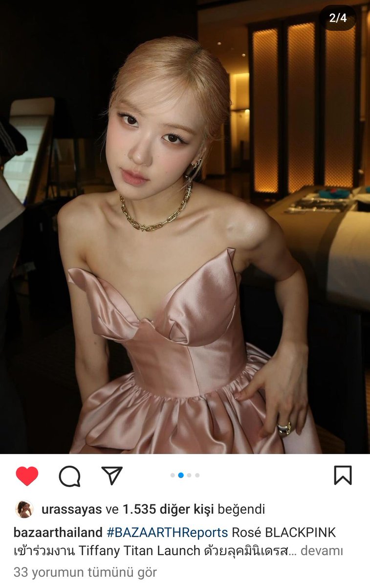 Thai actress and model Urassaya Sperbund liked the Rosé Tiffany&Co post shared by bazaar thailand!

#ROSÉ #로제 #BLACKPINKROSÉ #블랙핑크로제