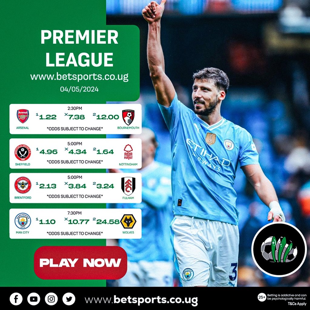 ⚽ Enjoy the #TopLeagues thrill at betsports.ug 🎉 Join now for a 100% first deposit bonus, up to UGX 150k for new members 💸 Get a stake-back bonus if your 7-fold ACCA misses by just 1 game! 🚀 Plus, enjoy a 50% Winning Boost. #ARSBOU #MCIWOL #PremierLeague