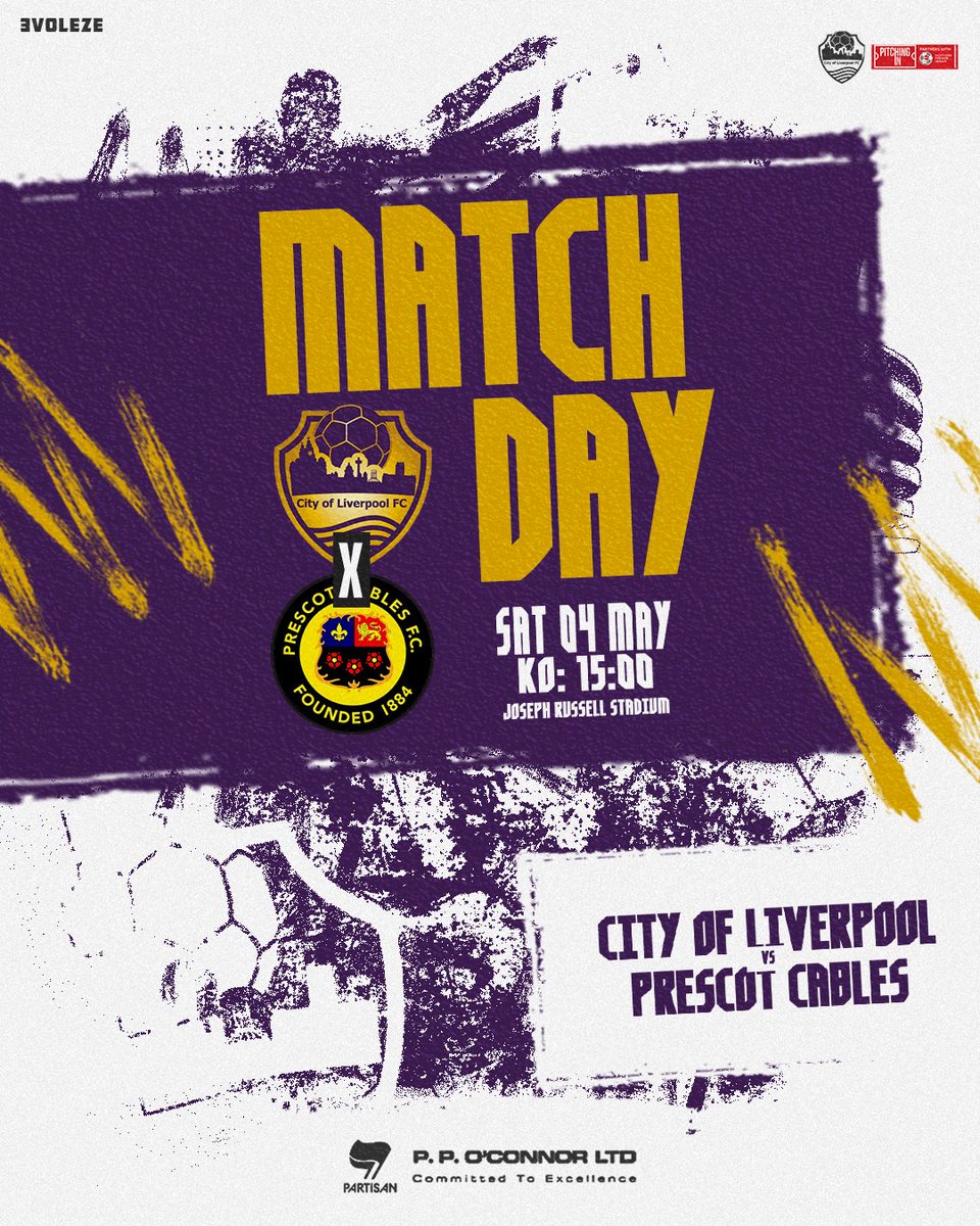Matchday ⚽️ Let's do this! This match is SOLD OUT. Can all Purps please arrive in good time and have QR codes ready on your phone to be scanned 📆 Sat 04 May 🏆NPL West Playoff Final 🆚️ Prescot Cables ⏰️3PM 📍Joseph Russell Stadium 📻 colfc.mixlr.com 🟣🟡⚪️