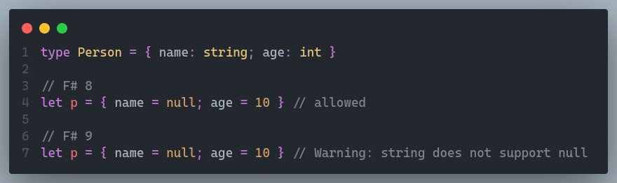 Preview of features in F# 9: Explicit annotations for nullable types coming from the .NET Framework Class Library. #fsharp