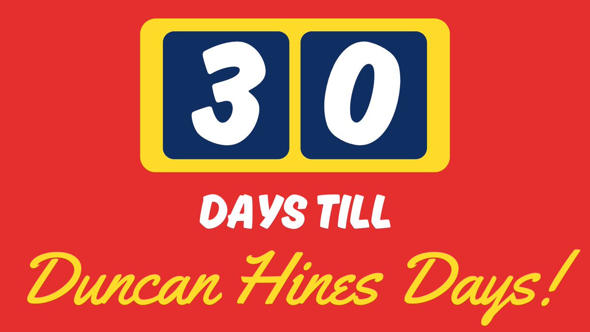 So close we can almost taste it! Only 30 days left until the ultimate sweet takeover. 🎉🍰 Mark your calendars. Duncan Hines Days returns June 3rd! 🎂📆