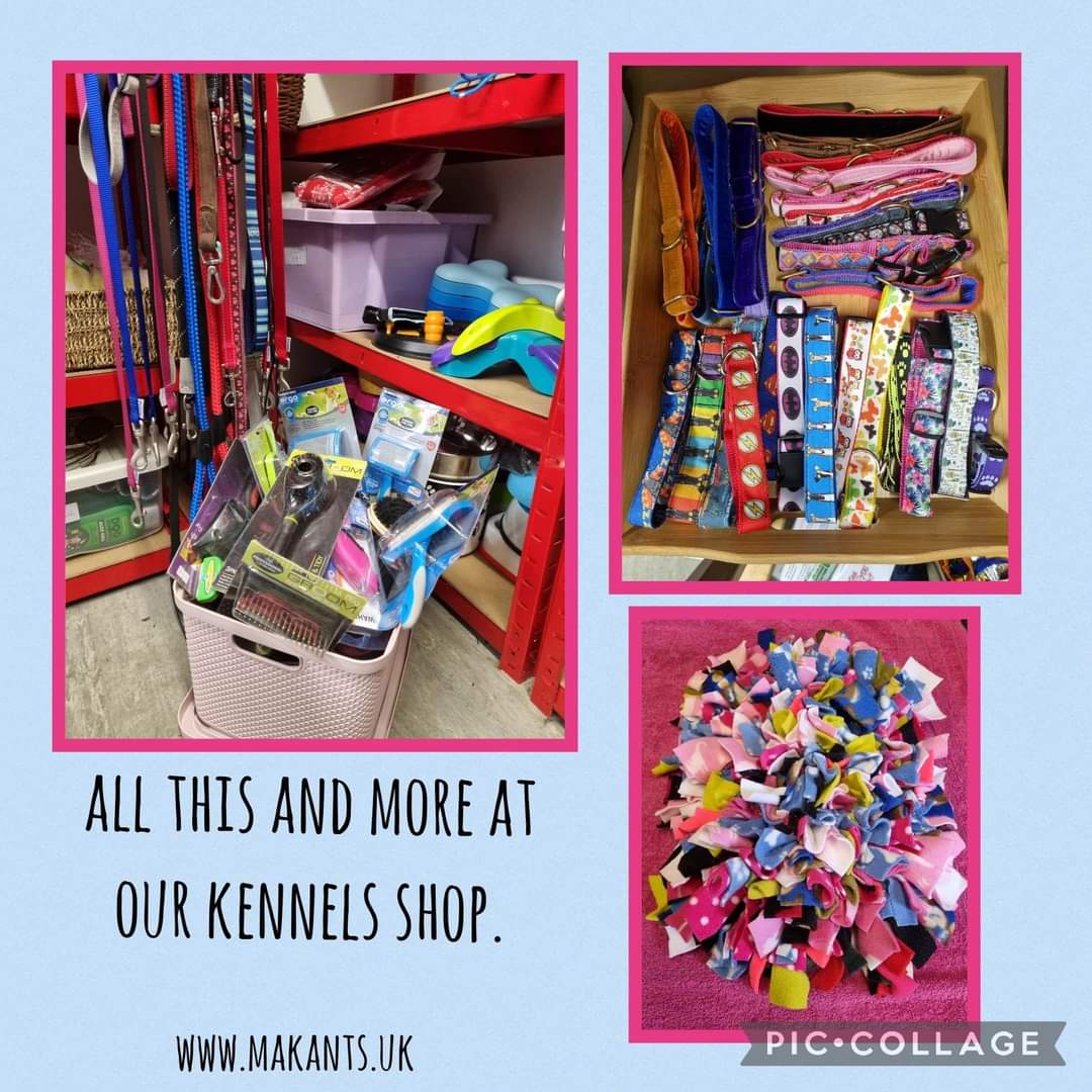 *KENNELS SHOP* Our kennels shop is open EVERY THURSDAY from 10 am to 3 pm and EVERY SATURDAY from 10 am until 12.30 pm. We are based on Mort Lane, Tyldesley, M29 8PF with parking on site. Cash/card accepted, dogs welcome.