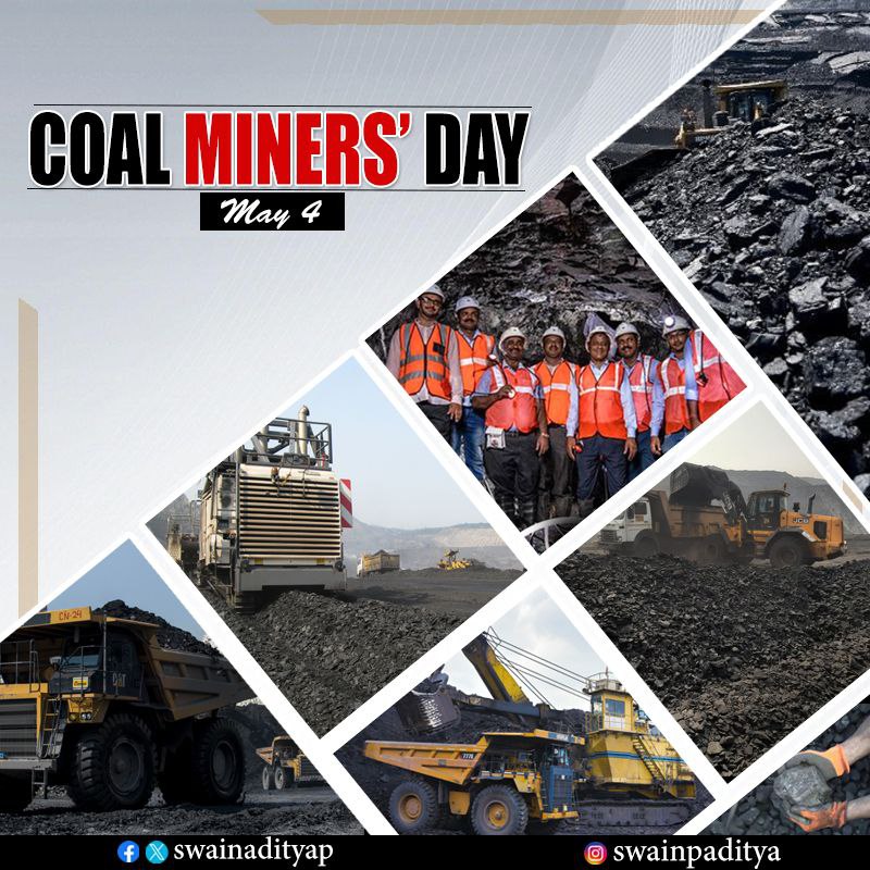 Thousands of workers put their lives at stake while working in coal mines. On #CoalMinersDay, let's express gratitude to these individuals who play a pivotal role in meeting our country's energy demands.