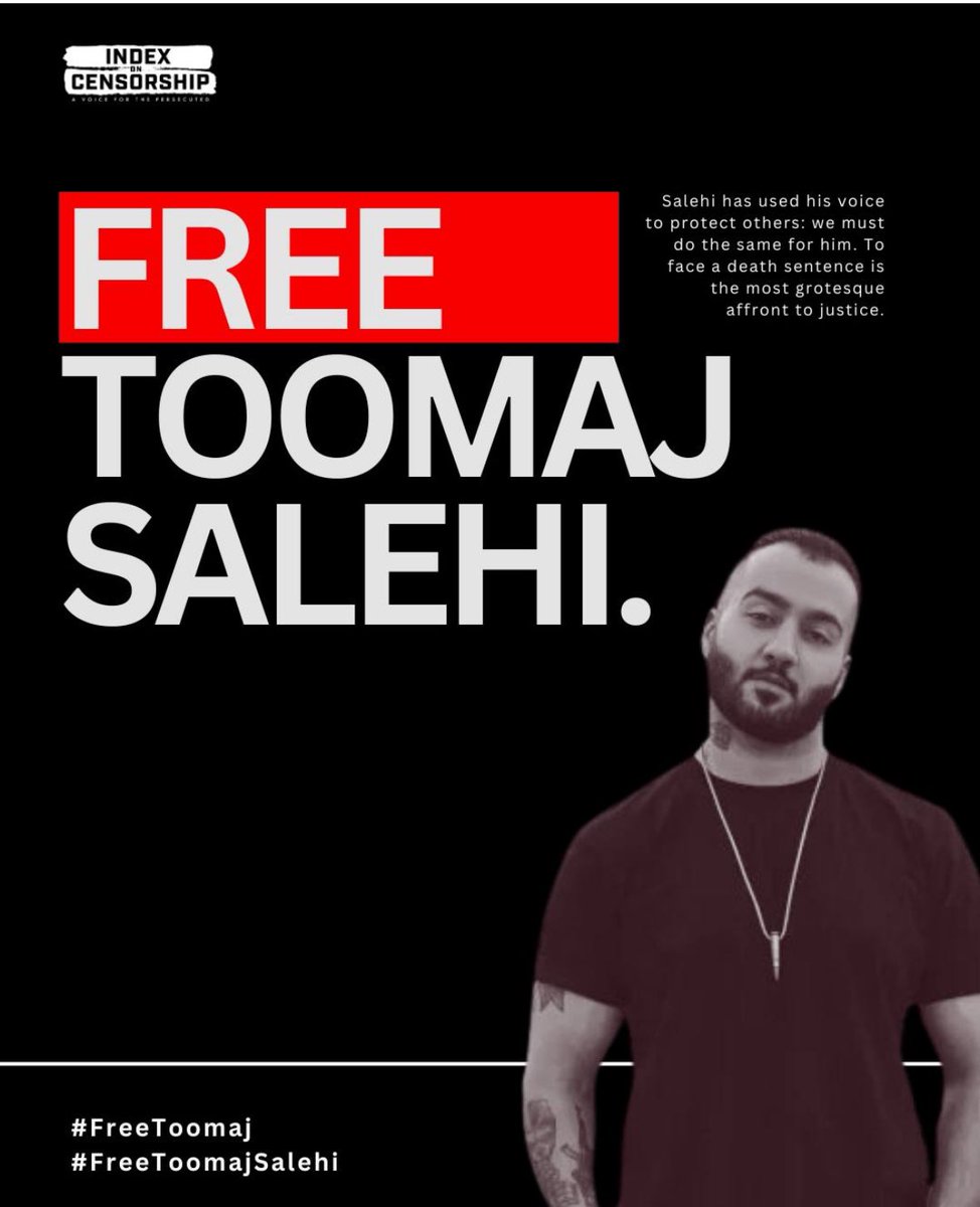 You can listen to some of #ToomajSalehi’s music & hear more about him here, from @IndexCensorship who awarded him their 2023 Award for Arts: youtu.be/qz-vvECalaA @OfficialToomaj #FreeToomaj‌ 3/