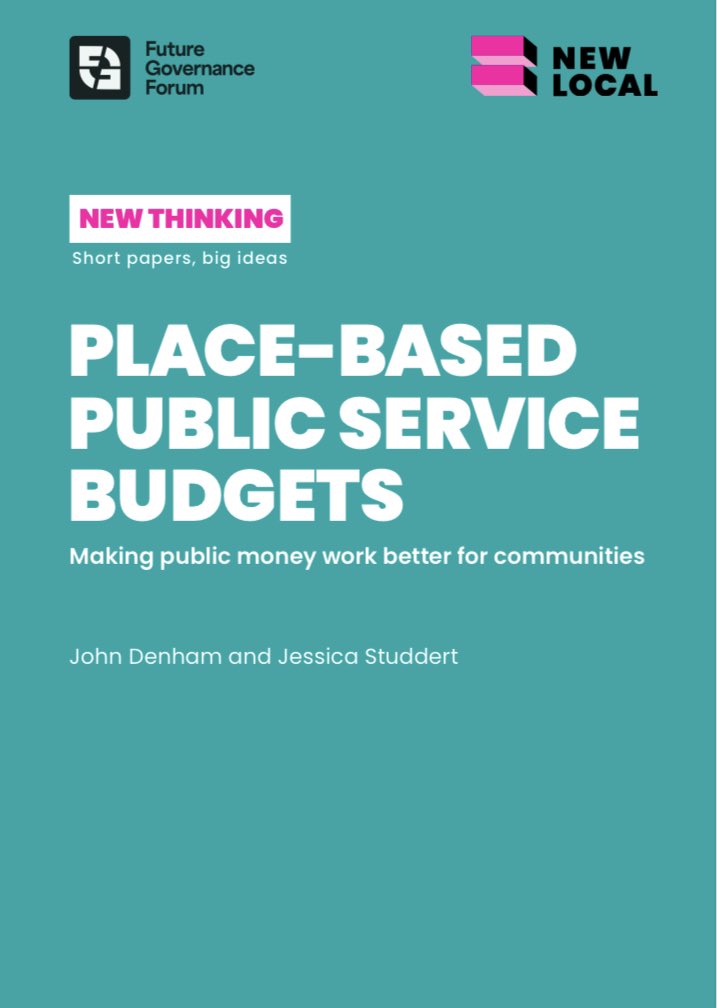 We identify all the money that’s being spent in a local area and then bring the various agencies together to say, is this the best way of spending money? And could we spend it better if we organised it differently? #PlaceBasedBudgets newlocal.org.uk/articles/total…?