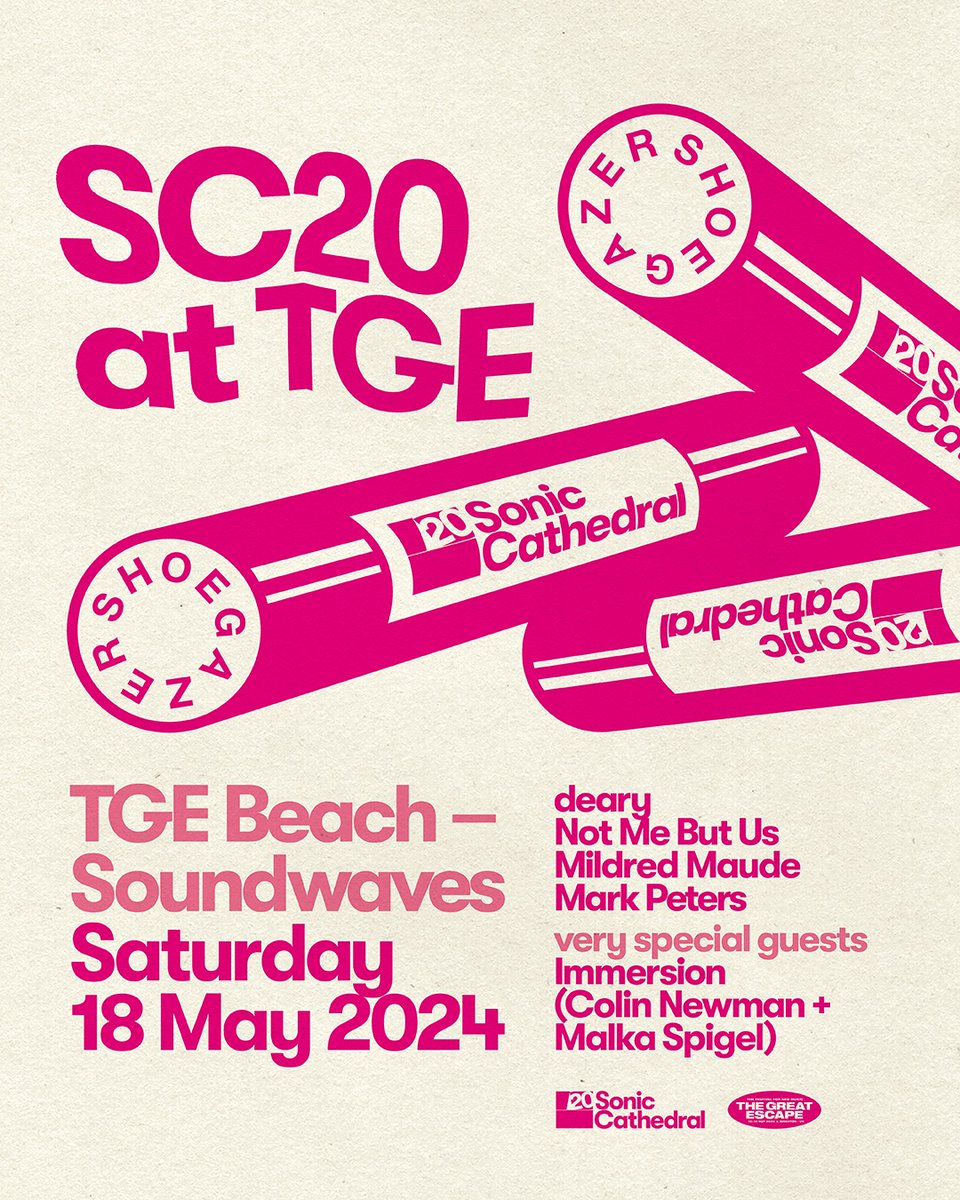 We’ll be kicking off the Sonic Cathedral 20th anniversary celebrations at @thegreatescape in Brighton in a couple weeks when we take over the TGE Beach – Soundwaves stage for the evening on Saturday, May 18 with this incredible line-up...