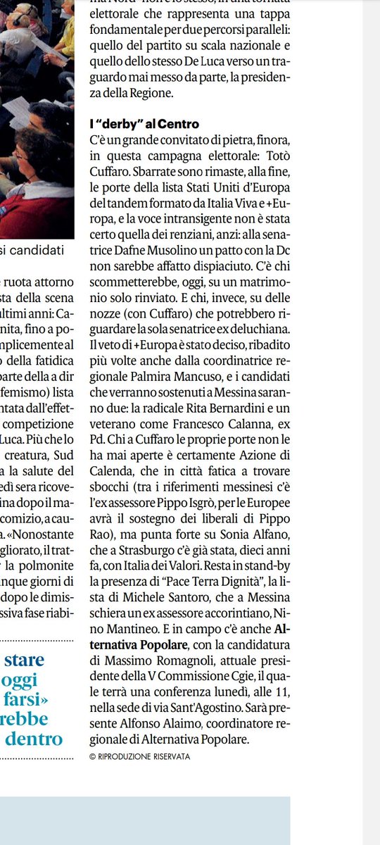 #rassegnastampa #europee sulla #gazzettadelsud emerge la coerenza politica di @piueuropa che qualcuno ha tentato di mettere in dubbio. Gli #StatiUnitidEuropa in #Sicilia hanno una ottima lista. A partire da @ritabernardini per finire con @matteorenzi