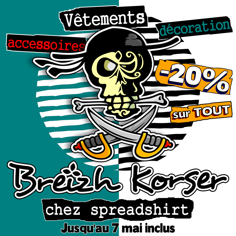 Jusqu'au 7 mai inclus, -20%' sur tous nos produits 🥳 ▶️breizhkorser.myspreadshop.fr 

#tshirts #accessoires #decoration #vetements #ideescadeaux #shopping #cadeauxpersonnalises #personalizedgifts #apparels #accessories #bzh #soldes #sales #BonPlan #breizhkorser #spreadshirt #gooddeal