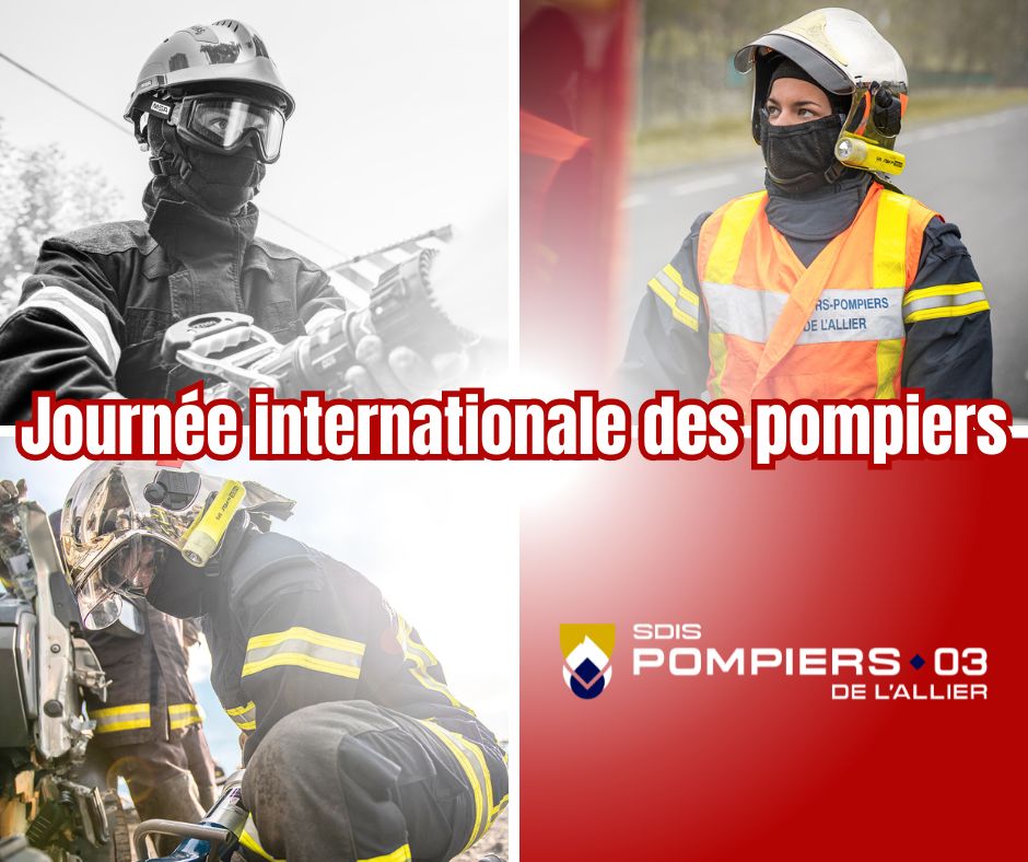 [#JOURNEEINTERNATIONALEDESPOMPIERS]
🚒En cette journée internationale des pompiers, nous souhaitons mettre à l’honneur nos 1945 sapeurs-pompiers et saluer leur engagement quotidien au service des bourbonnais.
🙏MERCI à tous !