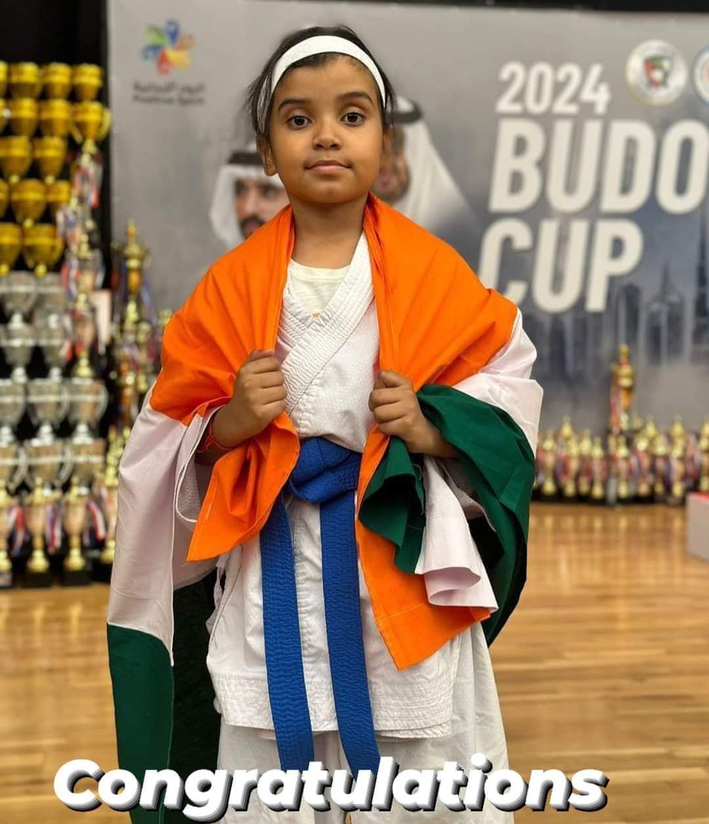 Congratulations 💐 #दुबई में वर्ल्ड कराटे फेडरेशन द्वारा आयोजित #BUDOKAN_CUP में सिलचर चितरंजन एवेन्यू की 7 वर्षीय #देबंगना_साहा ने 7-10 वर्ष आयु वर्ग में दो स्वर्ण पदक जीते। हम सभी को उस पर गर्व है उनके सफल भविष्य के लिए शुभकामनाएं @ParimalSuklaba1 @himantabiswa @ianuragthakur