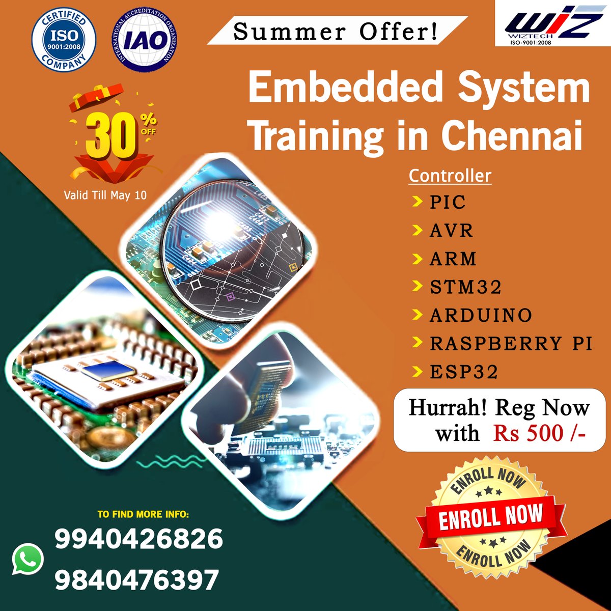 EMBEDDED_WIZ's tweet image. Certified Embedded engineer - Now at 30% offer - valid till may 10  - Register Now : 9940426826 / 9840476397
#pythontraining #ctraining #pictraining #arduinotraining #avrtraining #armtraining #raspberrypitraining #stmtraining #bestembeddedprojectsinchennai #EmbeddedProgramming