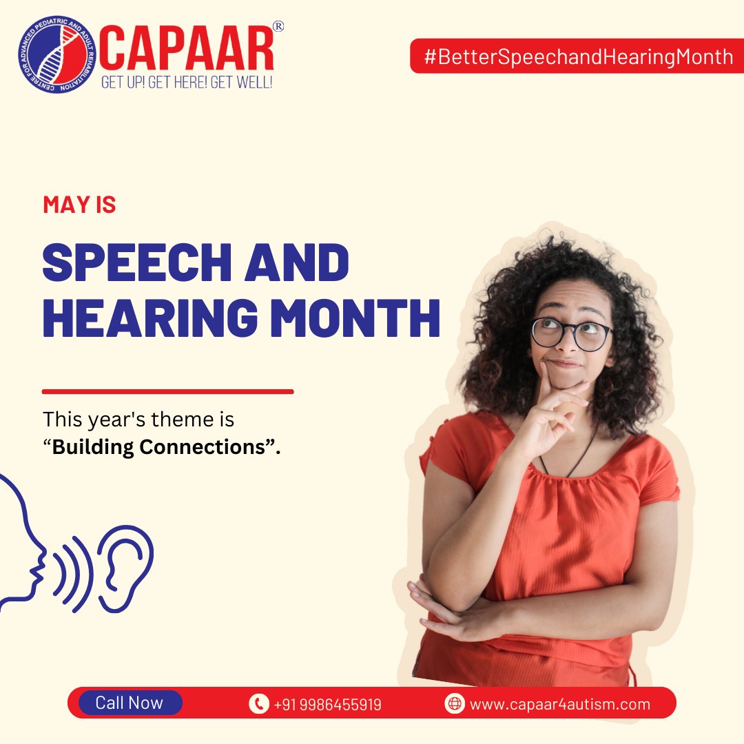 May is #SpeechandHearing Month!! This year's theme is “Building Connections”.

Website: capaar4autism.com
Call us: 9986455919

#CAPAAR #DrPSumithaHemavathy #SpeechTherapy #SpeechTherapyMonth #SpeechandHearingMonth #HearingMonth #HearingAids #Capaar4autism #Autism #Bangalore