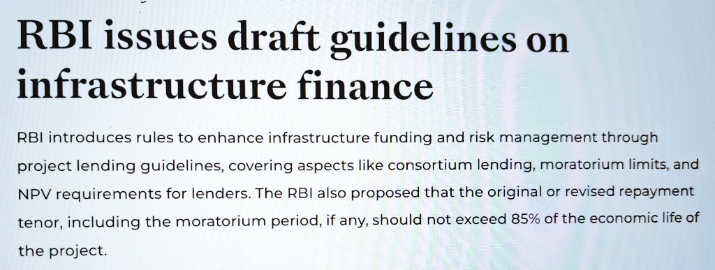 amitabhvatsya's tweet image. RBI lets the dogs out ! 

Confirming evidence for 
#projectfinance backed  #infrastructure bull run ahead 🙂