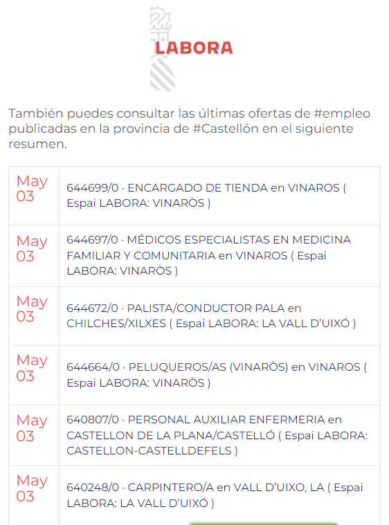 🏬03/05/2024 👩‍🦳🧑🖱 Pulsa en el enlace↘️ buff.ly/3QpPGBo 👩‍🦳🧑 consulta las nuevas #ofertasdeempleo📜 de #PuntLabora en #Castellón y mas novedades en el portal📲#APdCS 👀