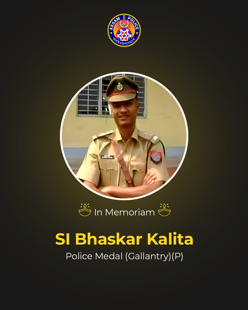 Honoring the memory of our beloved hero, Shri Bhaskar Kalita, who made the supreme sacrifice fighting ULFA militants in Tinsukia. Your bravery continues to inspire us, reminding us of the selflessness and dedication of our force. You will never be forgotten.