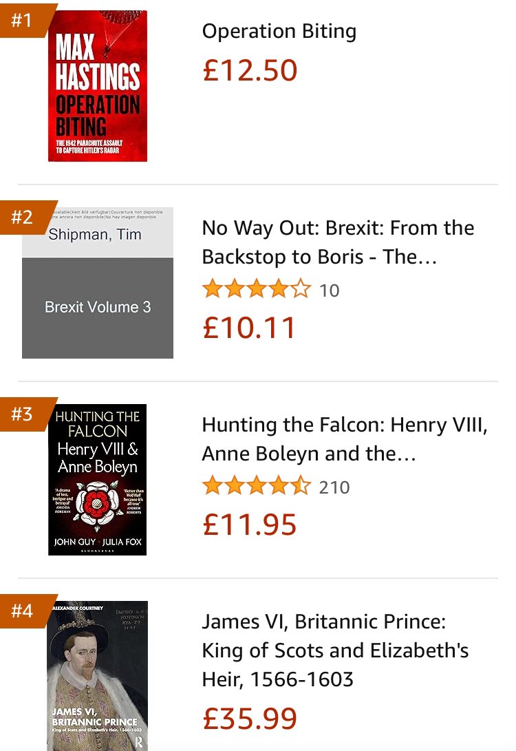 No. 1 in ‘bestselling new & future releases in… English Civil War’ (! sic) and No. 4 in ‘Hot new releases in Tudors & Stuarts’. 😃 Thank you to everyone who has pre-ordered. Less than a month to go! #StuartSaturday #JamesVI routledge.com/James-VI-Brita…