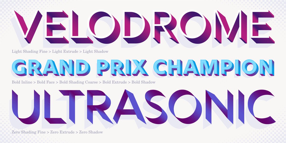 A favorite 3D typeface designed by Jamie Clarke. Sometimes, layer typefaces might appear a little daunting, but nowadays they’re really easy to use in most graphic design apps. Grab the Rig Shaded fonts here: fonts.ilovetypography.com/fonts/jamie-cl…