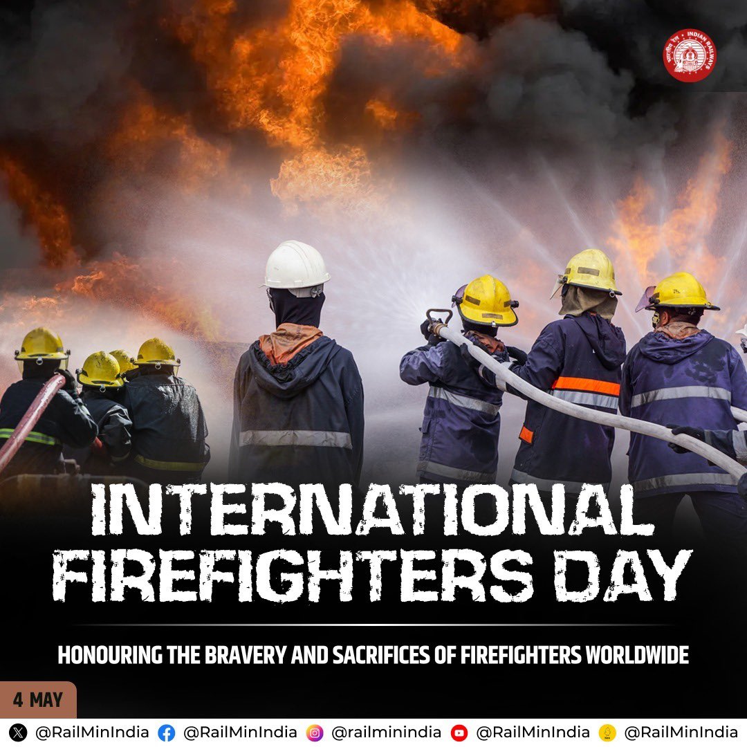 Observing #InternationalFirefightersDay, Indian Railways acknowledges the invaluable service and unwavering dedication of brave firefighters worldwide.