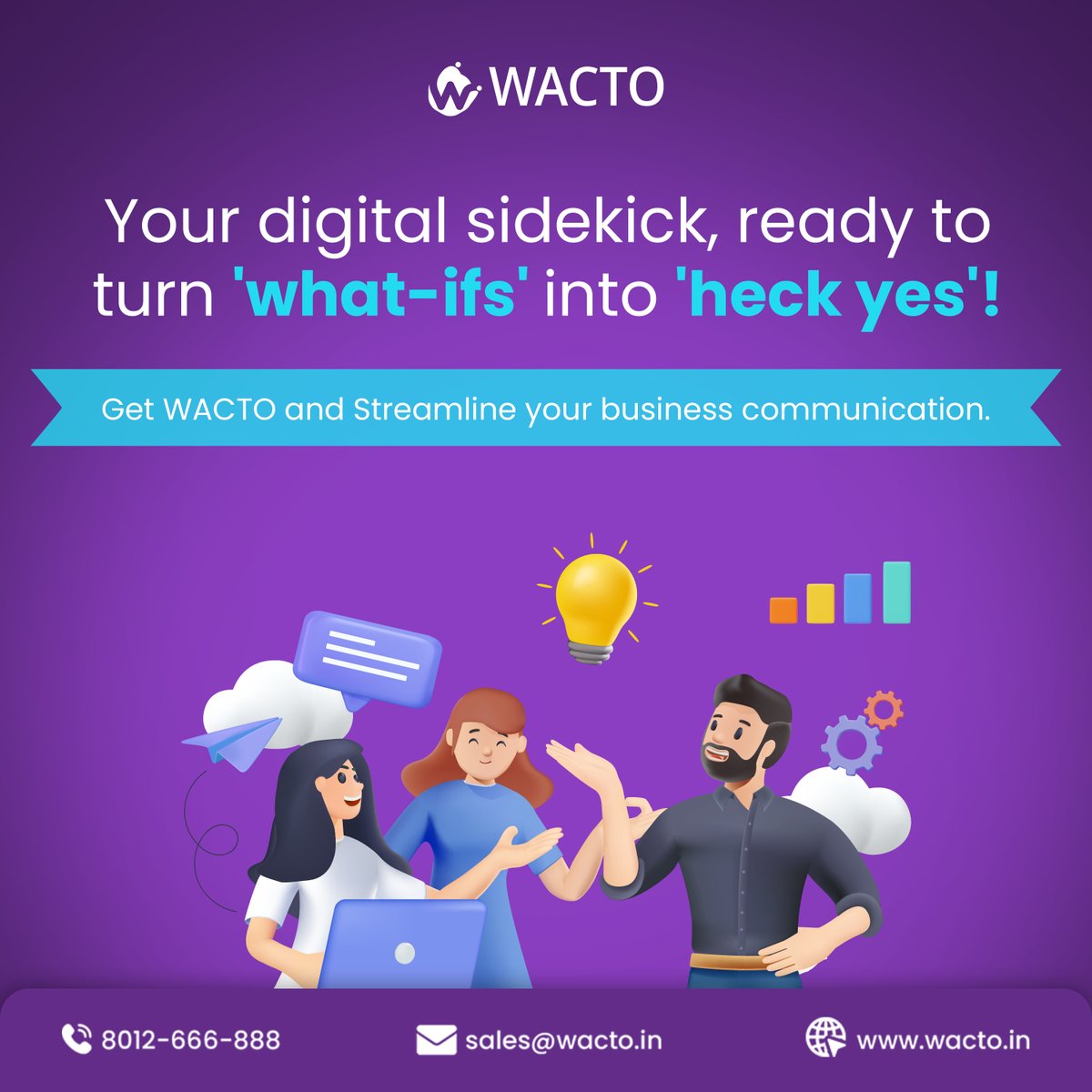 Say goodbye to 'what-ifs' and hello to 'heck yes' with WACTO! 🚀 Streamline your business communication effortlessly. Get started today!
#WACTO #BusinessCommunication #OmniChannel #BusinessAutomation