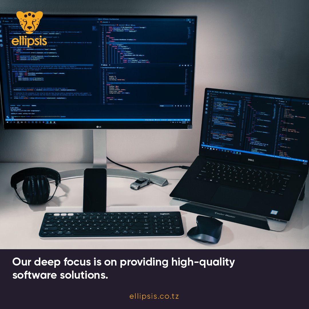 Building Tomorrow's Technology Today: Our Mission is Crafting High-Quality Software Solutions. Reach out to us at jobs@ellipsis.co.tz or dial 255 65811 3955 #weekendsunshine #WeekendMood #tomorrow #businessplanning  #technology