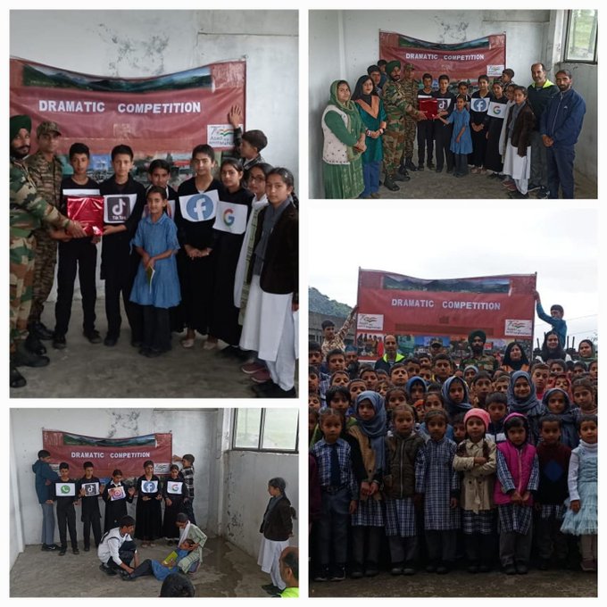 #IndianArmy organized dramatic Competition at Co-Operative School Budhal strengthens bonds and promotes harmony among locals.