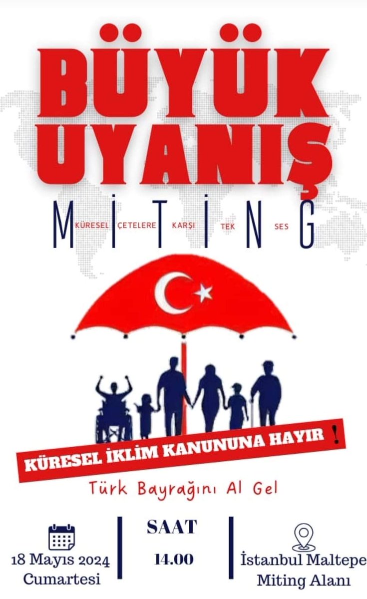 VAKİT ÇOK GEÇ OLMADAN İKLİM SÖZLEŞMESİNE TEPKİMİZİ GÖSTERELİM, MİTİNG'E KATILALIM Kİ; YARIN BASKILAR YAPILDIĞINDA; ' Biz kabul etmedik, bu milletin tepkisine rağmen imzaladığınız antlaşmayı TANIMIYORUZ...' DEMEK HAKKINIZ OLSUN....