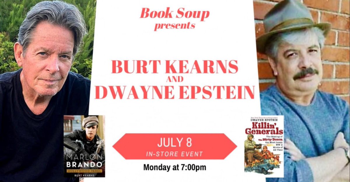 2 Lee Sobel Literary Agency authors in one night! Burt Kearns and Dwayne Epstein! Set your calendars for Monday July 8 and don’t miss this big event at BOOK SOUP in L.A.: booksoup.com/event/burt-kea…