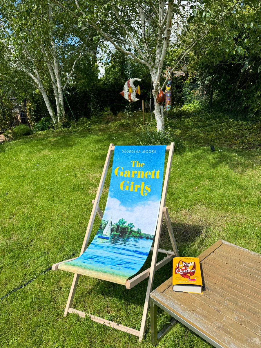 I think it might be time to do some reading in the garden. Great deckchair to sit in, a brilliant book to read and sunshine ☀️ #TheNightInQuestion