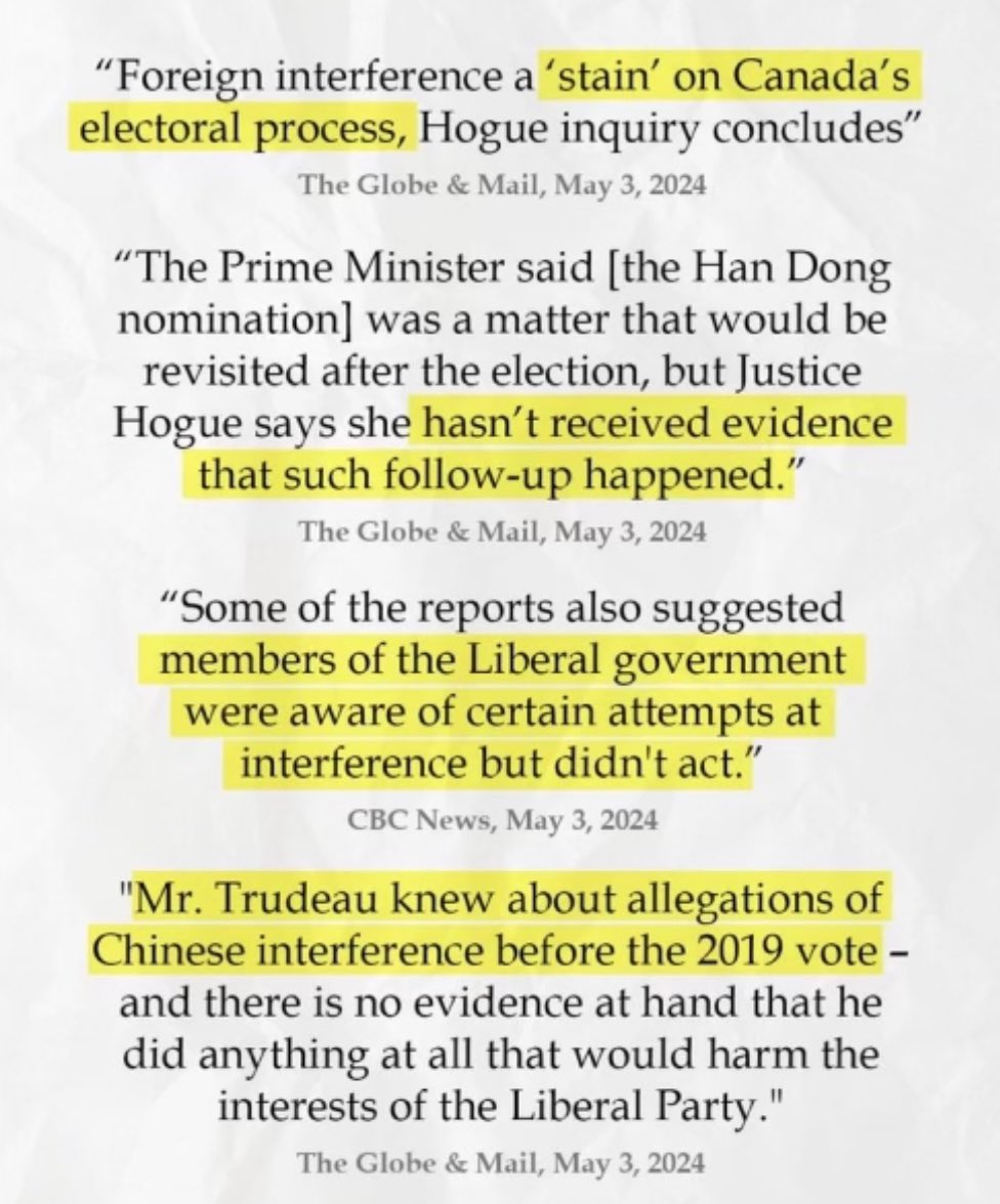 Trudeau failed to protect Canadians in two consecutive elections, and has yet to establish the foreign influence registry he promised months ago. Only common sense Conservatives will defend our democracy & people from hostile foreign actors.