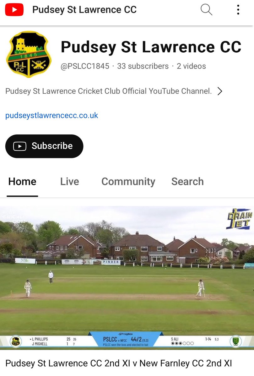Follow our 2nd XI live at Tofts Rd on our YouTube channel, also check out our new camera position.

m.youtube.com/@PSLCC1845?
