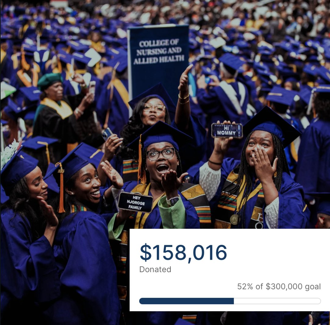 4 days left to support Support Bison Strong 2024! We have a goal of $300,000 for the HUAA Emergency Scholarship Fund! Please help us support Howard students on their journey to becoming proud alumni. Donate now! givecampus.com/schools/Howard… #BisonStrong #HUAA #HowardUniversity