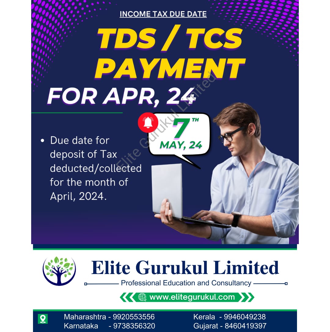EliteGurukul's tweet image. TDS/TCS Payment 
#TaxCompliance
#TDS
#TCSPayment
#IncomeTaxIndia
#TaxFiling
#FinanceProfessionals
#GSTCompliance
#DigitalIndia
#FinancialServices
#TaxSeason