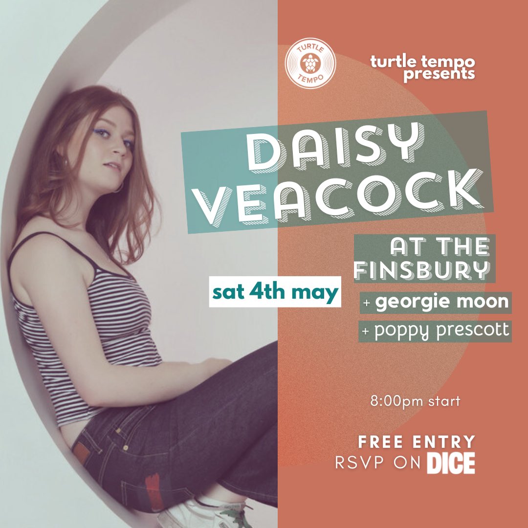 Turtle Tempo (@turtletempo) on Twitter photo Tonight’s stage timings at <a href="/TheFinPub/">The Finsbury</a>:
8.15pm - Poppy Prescott
9.00pm - Georgie Moon
9.45pm- Daisy Veacock
RSVP 🎟️ link.dice.fm/V014fcc53aab Tonight’s stage timings at <a href="/TheFinPub/">The Finsbury</a>:
8.15pm - Poppy Prescott
9.00pm - Georgie Moon
9.45pm- Daisy Veacock
RSVP 🎟️ link.dice.fm/V014fcc53aab