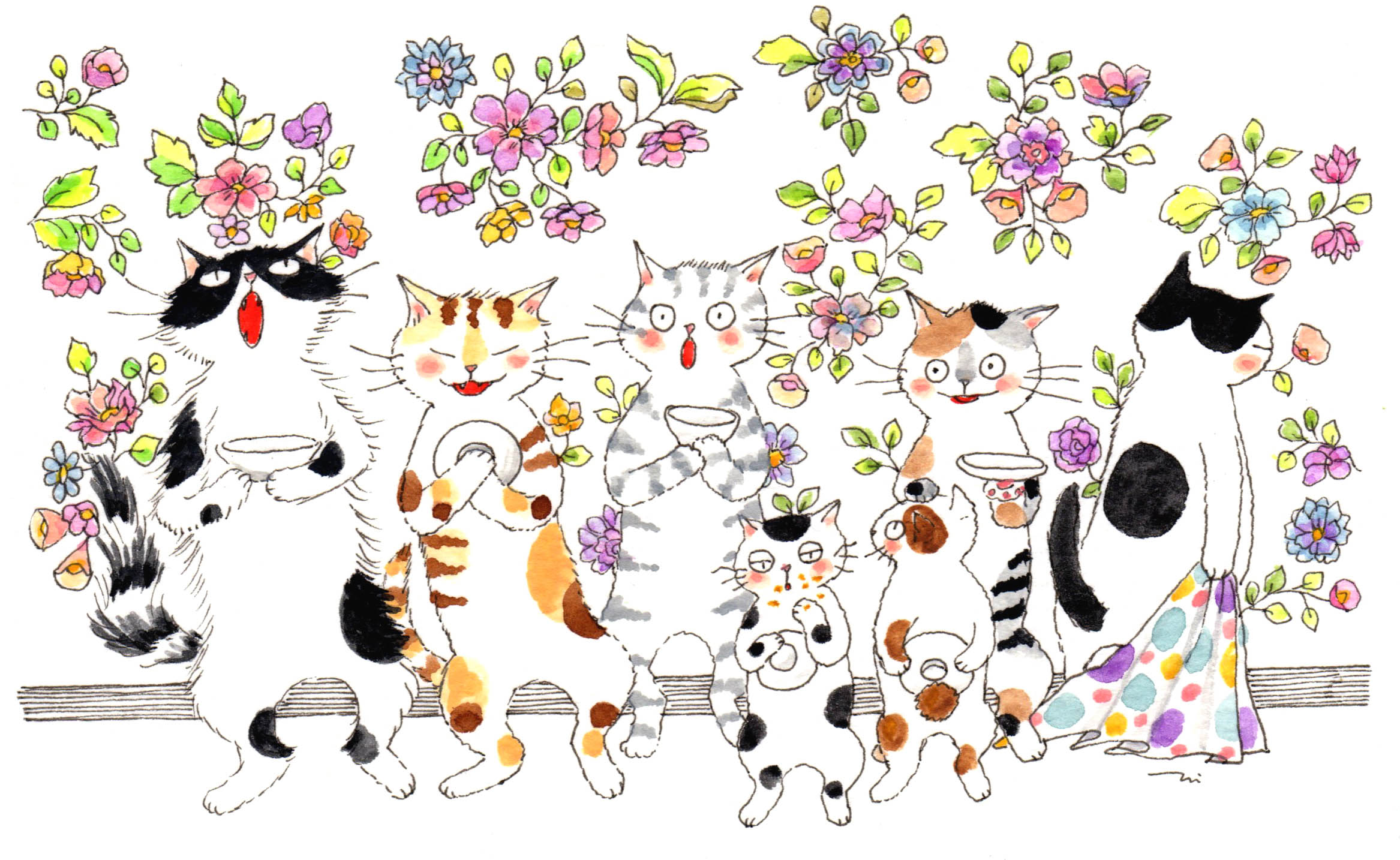竹脇舞衣 ねこイラスト 原画